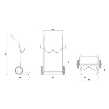 Carrello Portabombole biposto senza cassetta litri 14